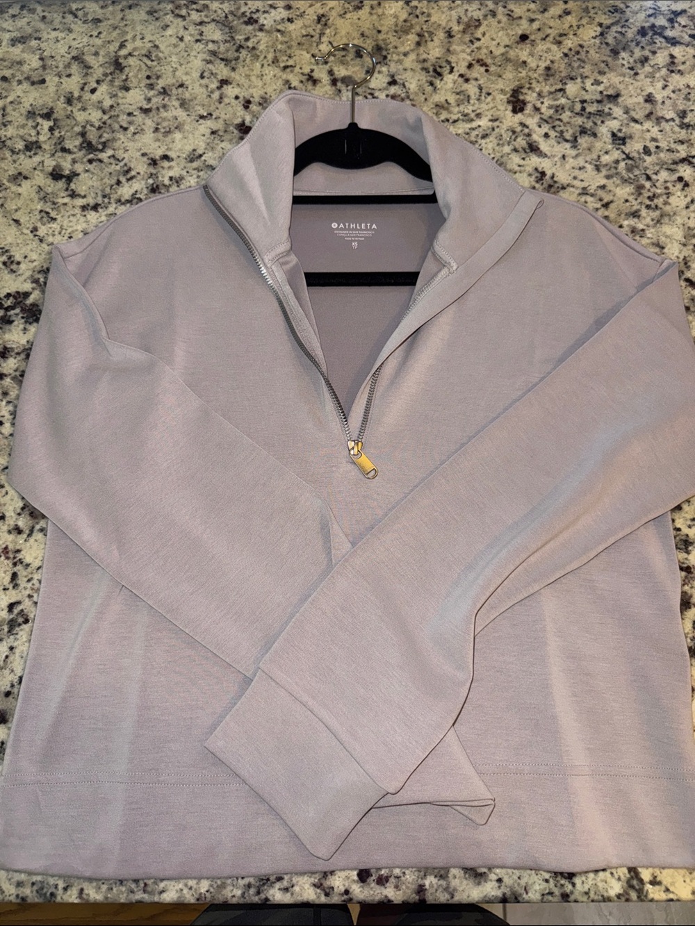 Athleta Mauve-Pink Half-Zip Pullover
